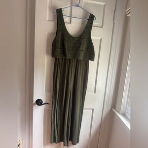 Crochet Bodice Wide Leg Jumpsuit